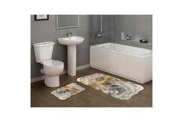 Parminder Baderomsmatte 60x100 cm Rektangulær - Krem - Tekstiler & tepper - Teppe & matte - Baderomsmatte