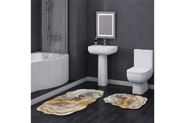 Parmo Baderomsmatte 60x100 cm Rektangulær - Beige - Tekstiler & tepper - Teppe & matte - Baderomsmatte