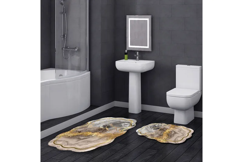 Parmo Baderomsmatte 60x100 cm Rektangulær, Beige