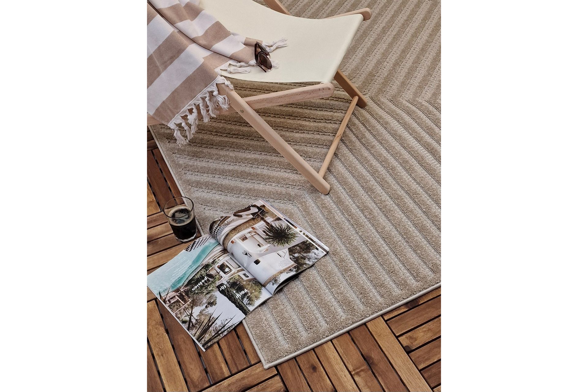 Hampton Flatvevd teppe 140x200 cm Rektangulær - Beige - Tekstiler & tepper - Teppe & matte - Flatvevde tepper