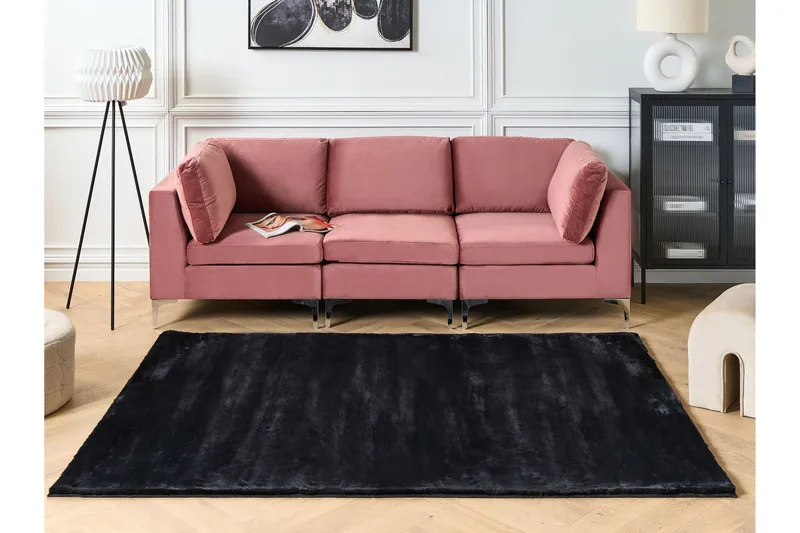 Mirpur Skinnteppe 80x150 cm - Svart - Tekstiler & tepper - Teppe & matte - Små tepper