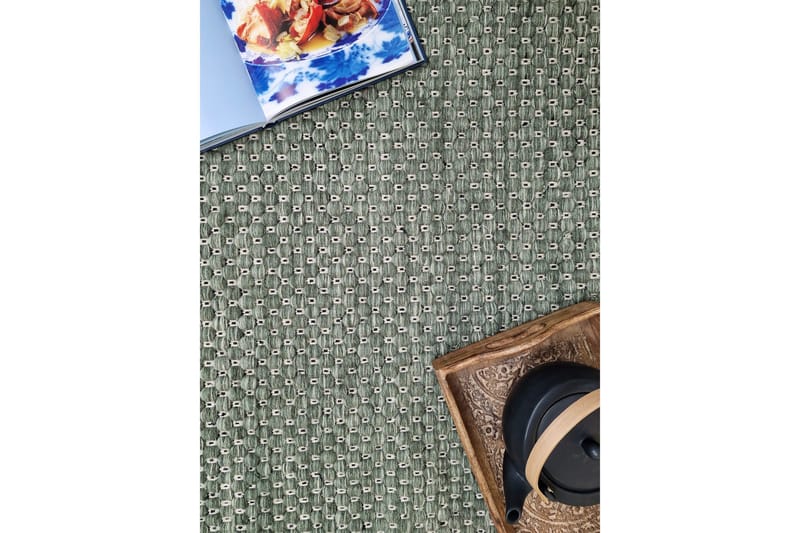 Torekov Ullteppe 75x230 cm - Grønn - Tekstiler & tepper - Teppe & matte - Moderne matte - Ullteppe