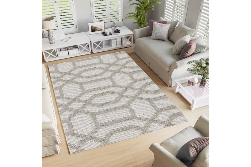 Maltina Bomullsteppe 160x230 cm Rektangulær, Grå