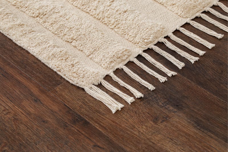 Marokko Bomullsteppe 160x230 cm - Krem - Tekstiler & tepper - Teppe & matte - Moderne matte - Bomullsmatter