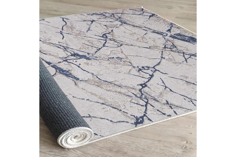 Masahiko Bomullsteppe 100x300 cm Rektangulær - Blå - Tekstiler & tepper - Teppe & matte - Moderne matte - Bomullsmatter