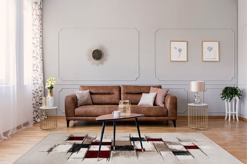 Kingston Frizematte 160x230 cm - Rød - Tekstiler & tepper - Teppe & matte - Moderne matte - Friezematte