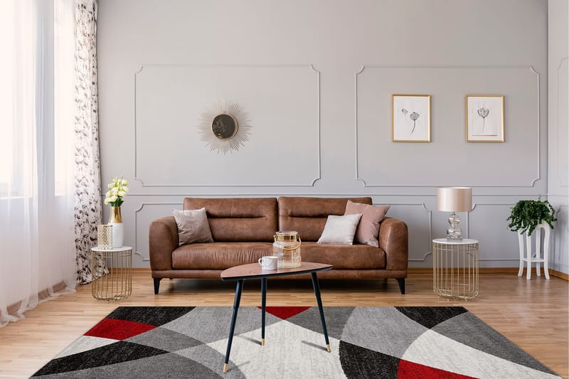 Kingston Fryseteppe 140x200 cm - Rød - Tekstiler & tepper - Teppe & matte - Moderne matte - Friezematte
