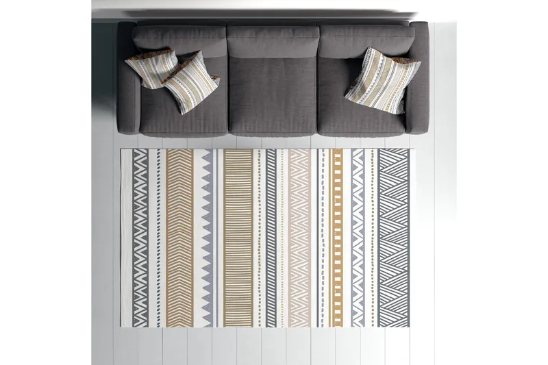 Idaburn Bomullsteppe 100x300 cm Rektangulær - Hvit - Tekstiler & tepper - Teppe & matte - Moderne matte - Bomullsmatter