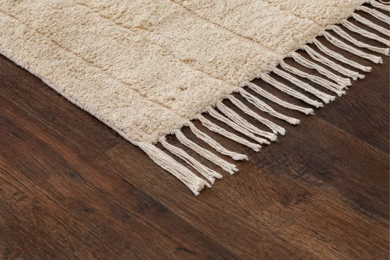 Marokko Bomullsteppe 160x230 cm - Krem - Tekstiler & tepper - Teppe & matte - Moderne matte - Bomullsmatter