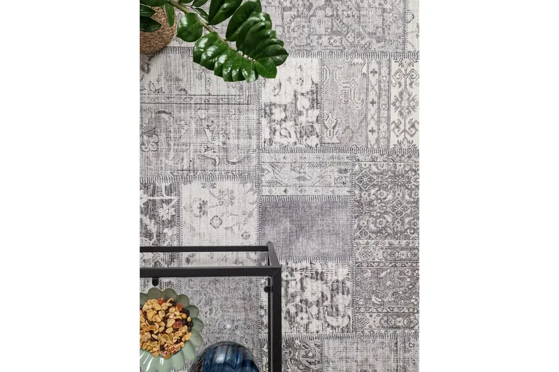 Patchwork Wiltonteppe 300x400 cm Rektangulær - Sølv - Tekstiler & tepper - Teppe & matte - Moderne matte - Friezematte