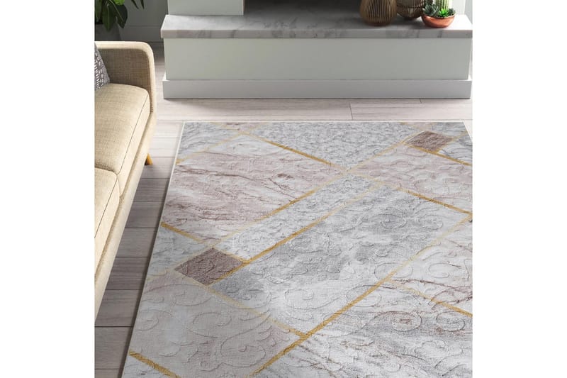 Dina Bomullsteppe 100x300 cm Rektangulær, Hvit