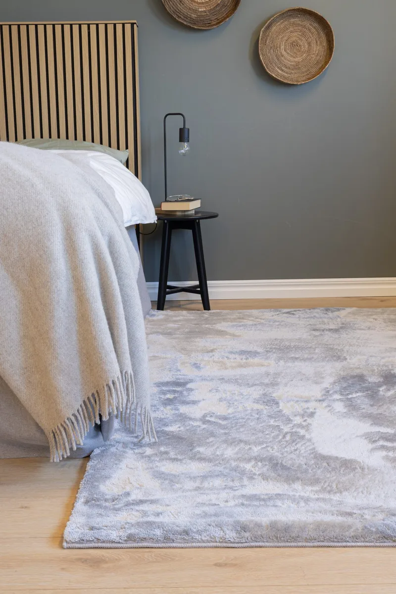 Cozy Ryeteppe 133x190 cm Rektangulært - Sølv - Tekstiler & tepper - Teppe & matte - Moderne matte - Ryetepper