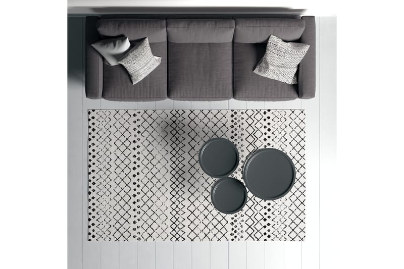 Dall Bomullsteppe 100x300 cm Rektangulær - Hvit - Tekstiler & tepper - Teppe & matte - Moderne matte - Bomullsmatter