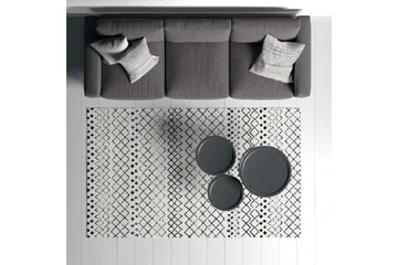 Dall Bomullsteppe 100x300 cm Rektangulær - Hvit - Tekstiler & tepper - Teppe & matte - Moderne matte - Bomullsmatter