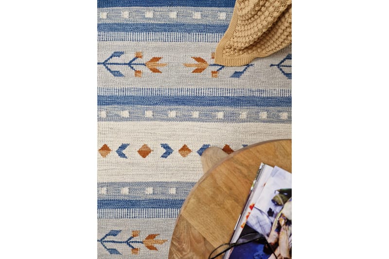 Fagersta Ullteppe 80x200 cm - Blå - Tekstiler & tepper - Teppe & matte - Moderne matte - Ullteppe