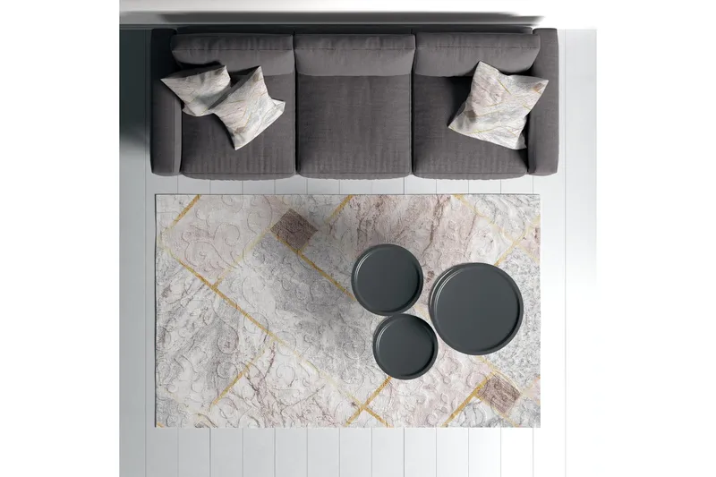 Dina Bomullsteppe 100x300 cm Rektangulær - Hvit - Tekstiler & tepper - Teppe & matte - Moderne matte - Bomullsmatter