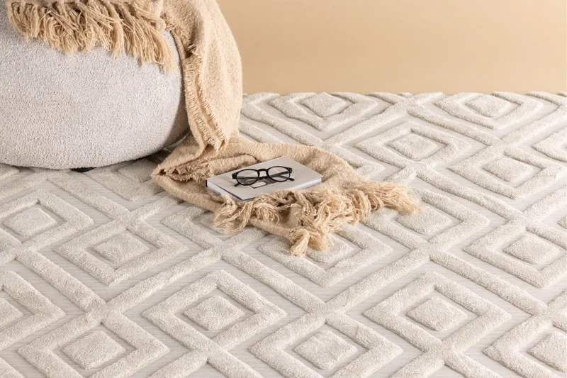 Pia Ryeteppe 200x290 cm - Hvit - Tekstiler & tepper - Teppe & matte - Moderne matte - Ryetepper