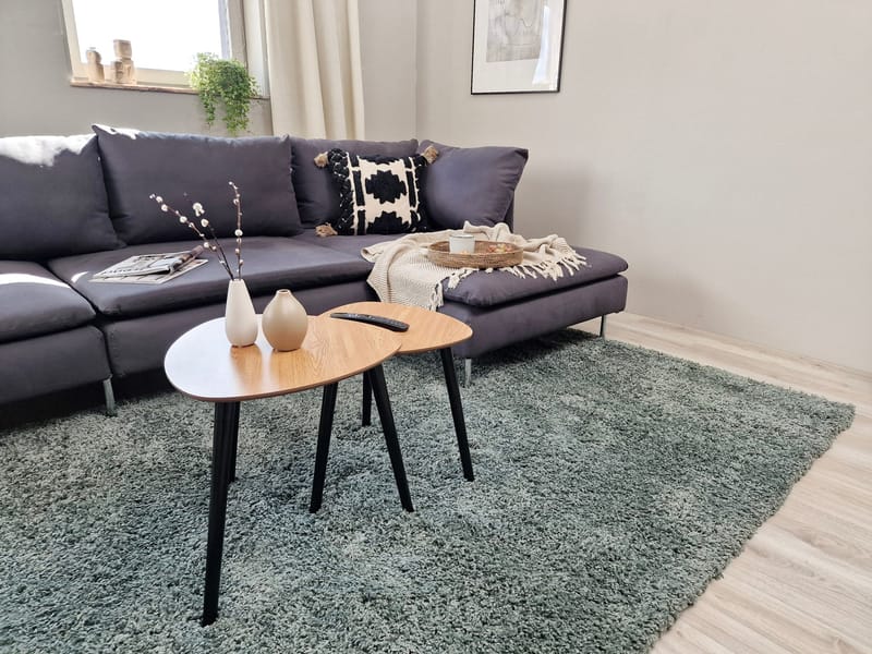 Lounge Ryeteppe 200x290 cm Rektangulær - Grønn - Tekstiler & tepper - Teppe & matte - Moderne matte - Ryetepper