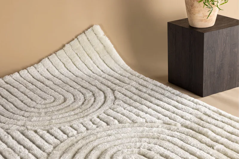 Niklas Ryeteppe 160x230 cm - Hvit - Tekstiler & tepper - Teppe & matte - Moderne matte - Ryetepper