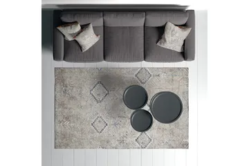 Sabrina Bomullsteppe 100x300 cm Rektangulær - Grå - Tekstiler & tepper - Teppe & matte - Moderne matte - Bomullsmatter