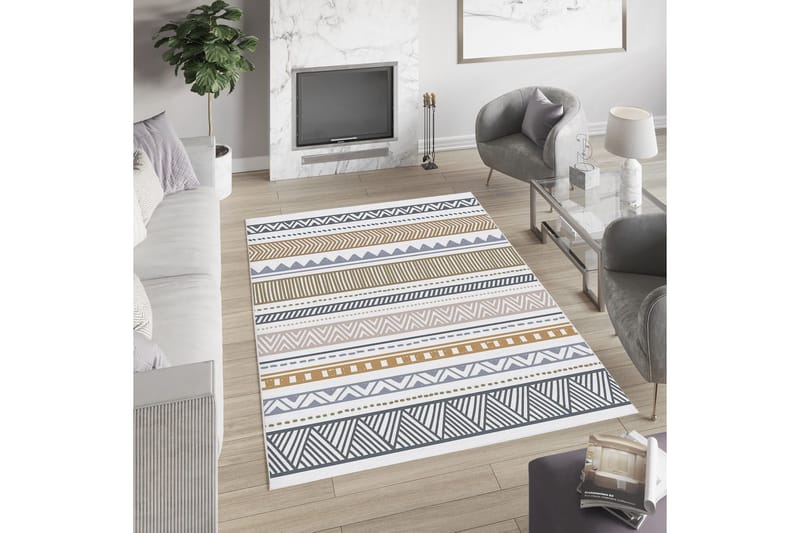 Idaburn Bomullsteppe 100x300 cm Rektangulær - Hvit - Tekstiler & tepper - Teppe & matte - Moderne matte - Bomullsmatter