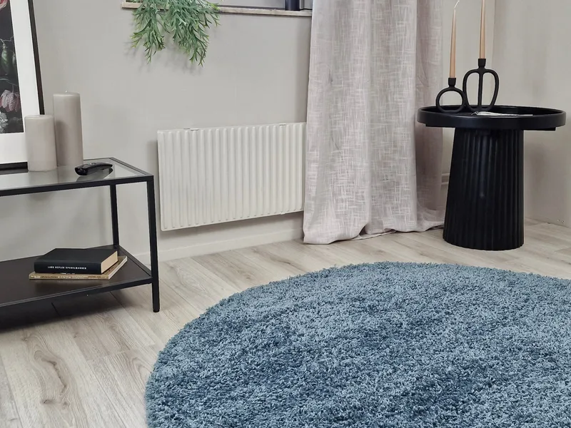 Lounge Ryeteppe Rundt 240 cm - Petrolblå - Tekstiler & tepper - Teppe & matte - Moderne matte - Ryetepper
