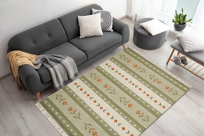 Fagersta Ullteppe 240x340 cm - Grønn - Tekstiler & tepper - Teppe & matte - Moderne matte - Ullteppe