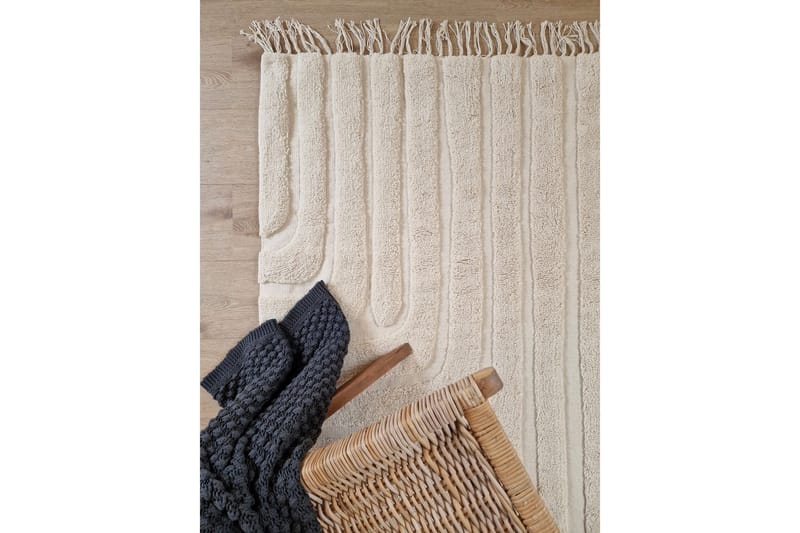 Marokko Bomullsteppe 160x230 cm - Krem - Tekstiler & tepper - Teppe & matte - Moderne matte - Bomullsmatter