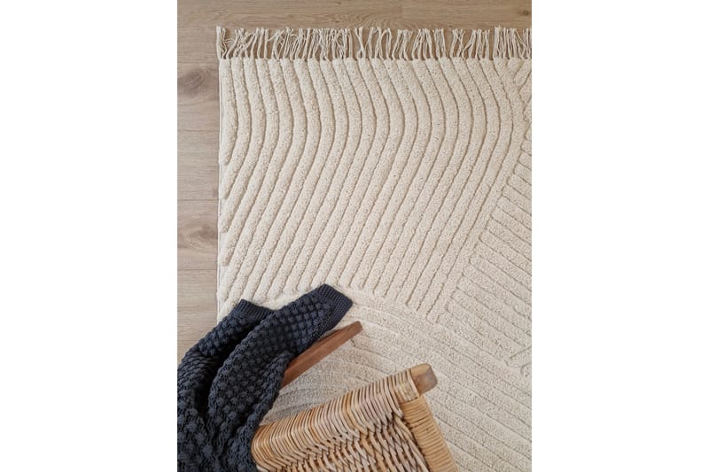 Marokko Bomullsteppe 160x230 cm - Krem - Tekstiler & tepper - Teppe & matte - Moderne matte - Bomullsmatter