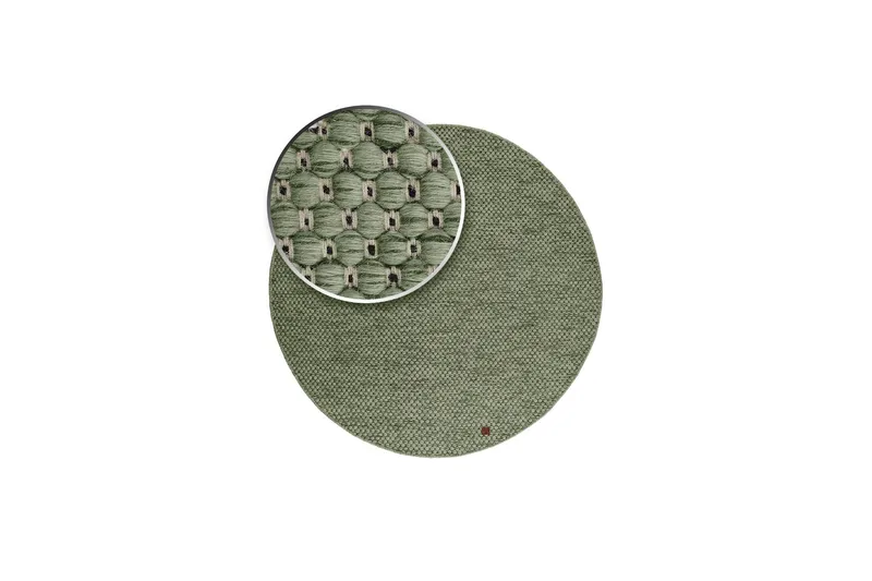 Torekov Ullteppe Rund 240 cm - Grønn - Tekstiler & tepper - Teppe & matte - Moderne matte - Ullteppe