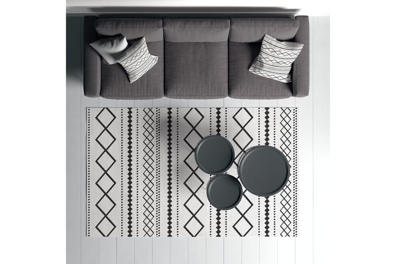 Dali Bomullsteppe 100x300 cm Rektangulær - Hvit - Tekstiler & tepper - Teppe & matte - Moderne matte - Bomullsmatter