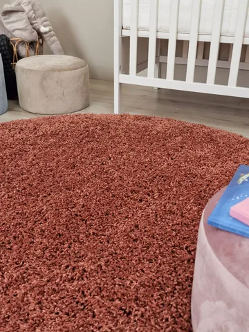 Lounge Ryeteppe Rundt 240 cm - Kobber - Tekstiler & tepper - Teppe & matte - Moderne matte - Ryetepper