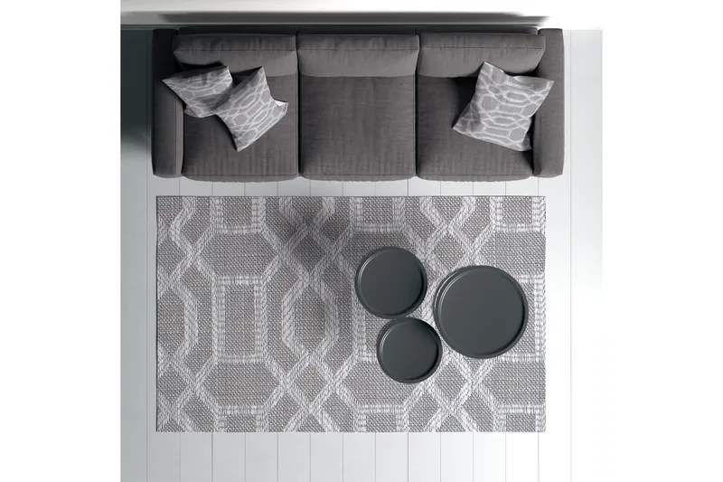 Magma Bomullsteppe 120x180 cm Rektangulær - Grå - Tekstiler & tepper - Teppe & matte - Moderne matte - Bomullsmatter