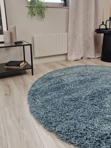 Lounge Ryeteppe Rundt 240 cm - Petrolblå - Tekstiler & tepper - Teppe & matte - Moderne matte - Ryetepper
