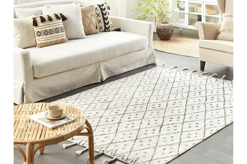 Agadir Bomullsteppe 140x200 cm - Svart/hvit - Tekstiler & tepper - Teppe & matte - Moderne matte - Bomullsmatter