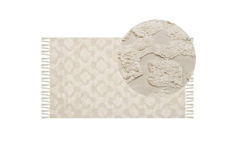 Aksaray Bomullsteppe 80x150 cm - Beige - Tekstiler & tepper - Teppe & matte - Moderne matte - Bomullsmatter