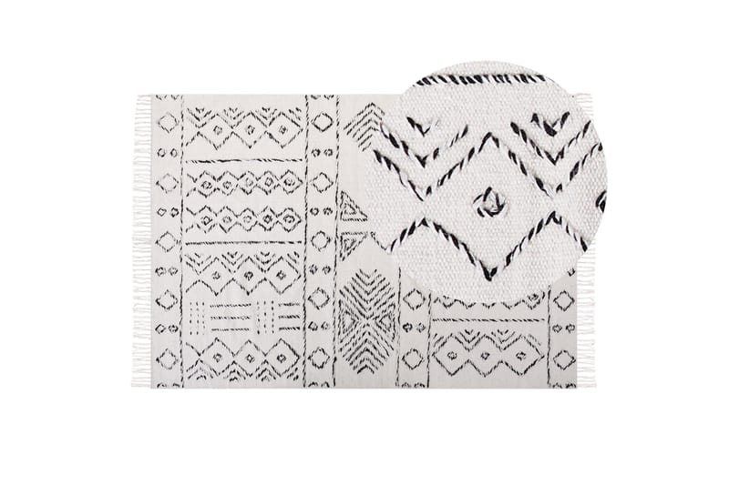 Alkent Ullteppe 140x200 cm - Svart/hvit - Tekstiler & tepper - Teppe & matte - Moderne matte - Ullteppe