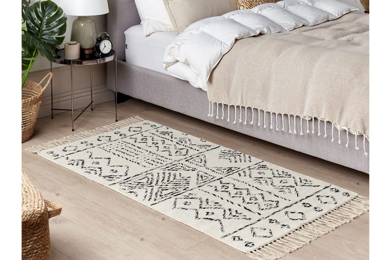 Alkent Ullteppe 80x150 cm - Svart/hvit - Tekstiler & tepper - Teppe & matte - Moderne matte - Ullteppe