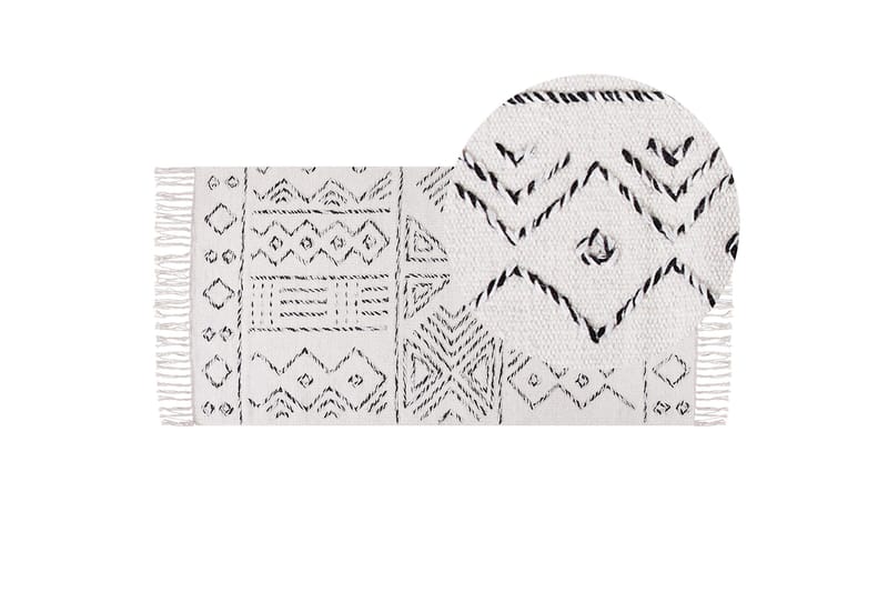 Alkent Ullteppe 80x150 cm - Svart/hvit - Tekstiler & tepper - Teppe & matte - Moderne matte - Ullteppe