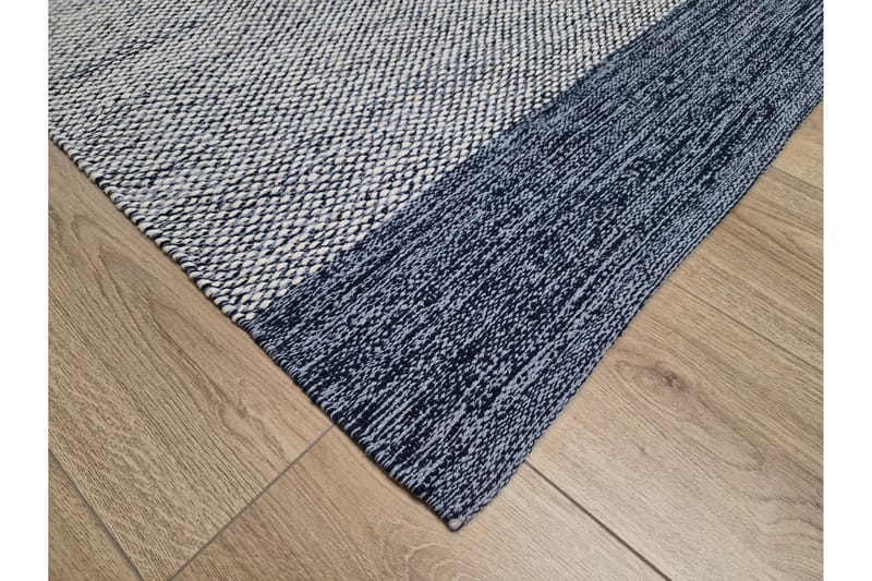 Alva Bomullsteppe 75x150 cm Oval - Blå - Tekstiler & tepper - Teppe & matte - Moderne matte - Bomullsmatter
