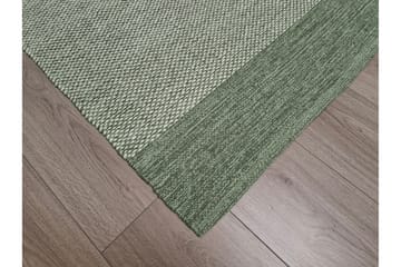 Alva Bomullsteppe 75x150 cm Oval - Grønn - Tekstiler & tepper - Teppe & matte - Moderne matte - Bomullsmatter