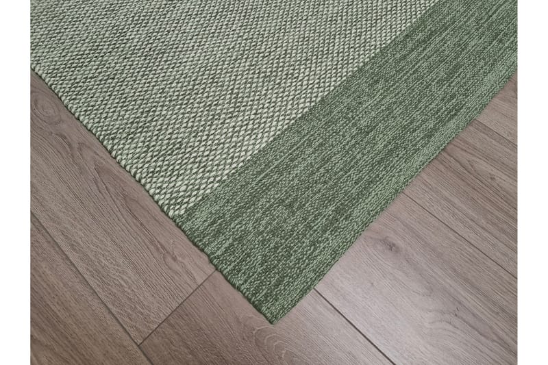 Alva Bomullsteppe 75x150 cm Oval - Grønn - Tekstiler & tepper - Teppe & matte - Moderne matte - Bomullsmatter