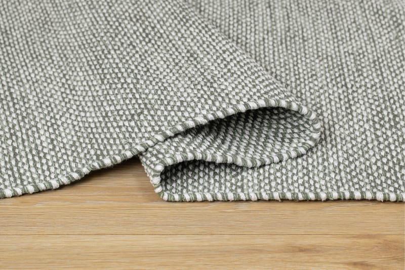 Alva Bomullsteppe 75x150 cm Oval - Grønn - Tekstiler & tepper - Teppe & matte - Moderne matte - Bomullsmatter