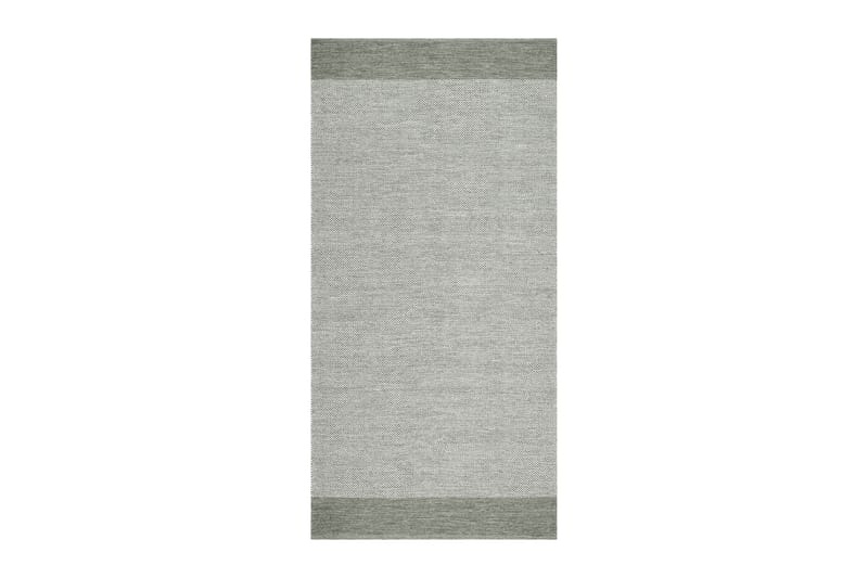 Alva Bomullsteppe 75x150 cm Oval - Grønn - Tekstiler & tepper - Teppe & matte - Moderne matte - Bomullsmatter