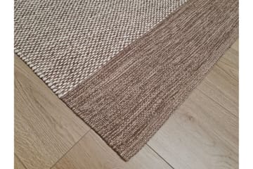 Alva Bomullsteppe 75x150 cm Oval - Mørkbeige - Tekstiler & tepper - Teppe & matte - Moderne matte - Bomullsmatter