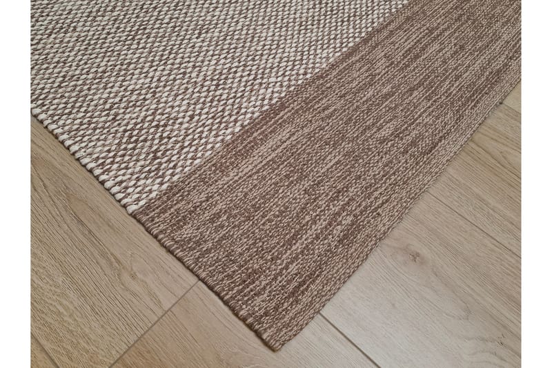Alva Bomullsteppe 75x150 cm Oval - Mørkbeige - Tekstiler & tepper - Teppe & matte - Moderne matte - Bomullsmatter