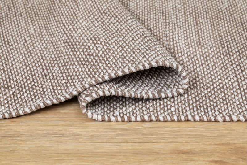 Alva Bomullsteppe 75x150 cm Oval - Mørkbeige - Tekstiler & tepper - Teppe & matte - Moderne matte - Bomullsmatter