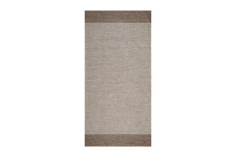 Alva Bomullsteppe 75x150 cm Oval - Mørkbeige - Tekstiler & tepper - Teppe & matte - Moderne matte - Bomullsmatter