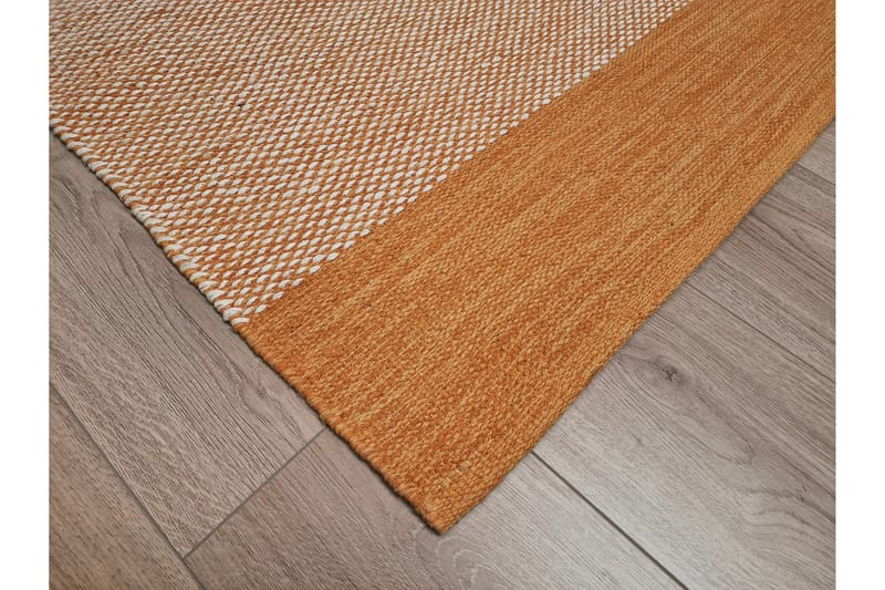 Alva Bomullsteppe 75x150 cm Oval - Oransje - Tekstiler & tepper - Teppe & matte - Moderne matte - Bomullsmatter