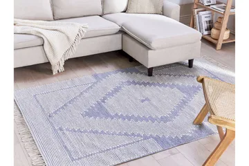 Ansar Bomullsteppe 140x200 cm - Blå - Tekstiler & tepper - Teppe & matte - Moderne matte - Bomullsmatter